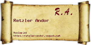 Retzler Andor névjegykártya